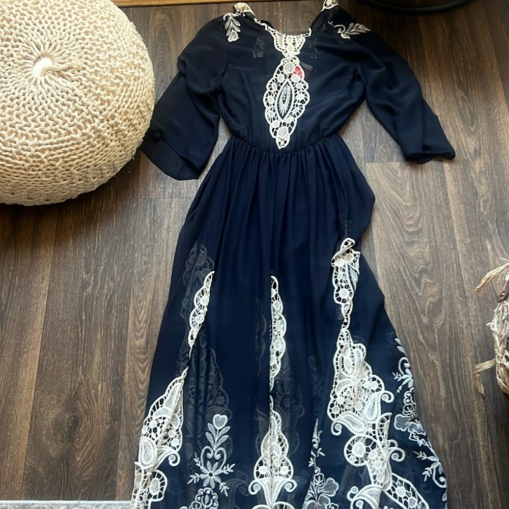 Alice + Olivia Black and White Maxi Dress